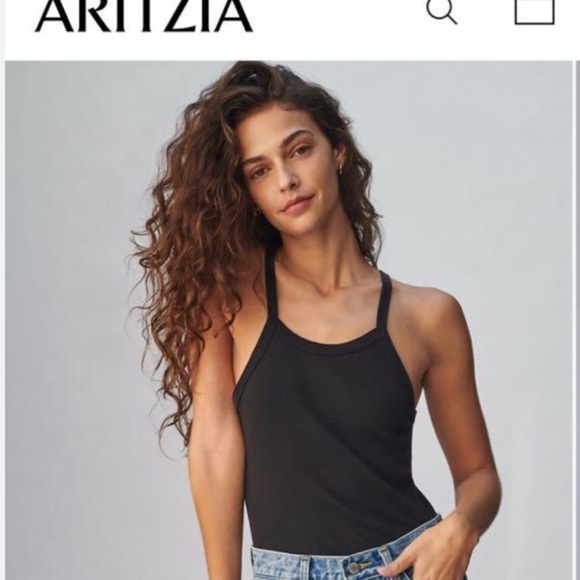 Denim Forum Tops - Aritzia Denim Forum Black ribbed tank 🖤